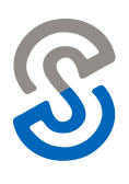 schooltool logo, letter s split into two colours, grey on top part of s and blue on bottom part of s